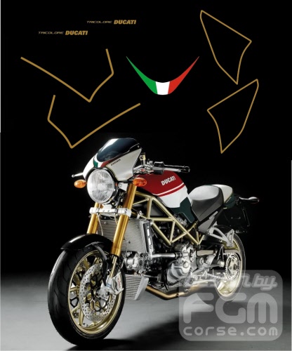 kit adesivi ducati monster tricolore