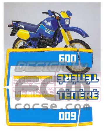 ADESIVI LOGO YAMAHA XT 600 MISURE ORIGINALI COPPIA